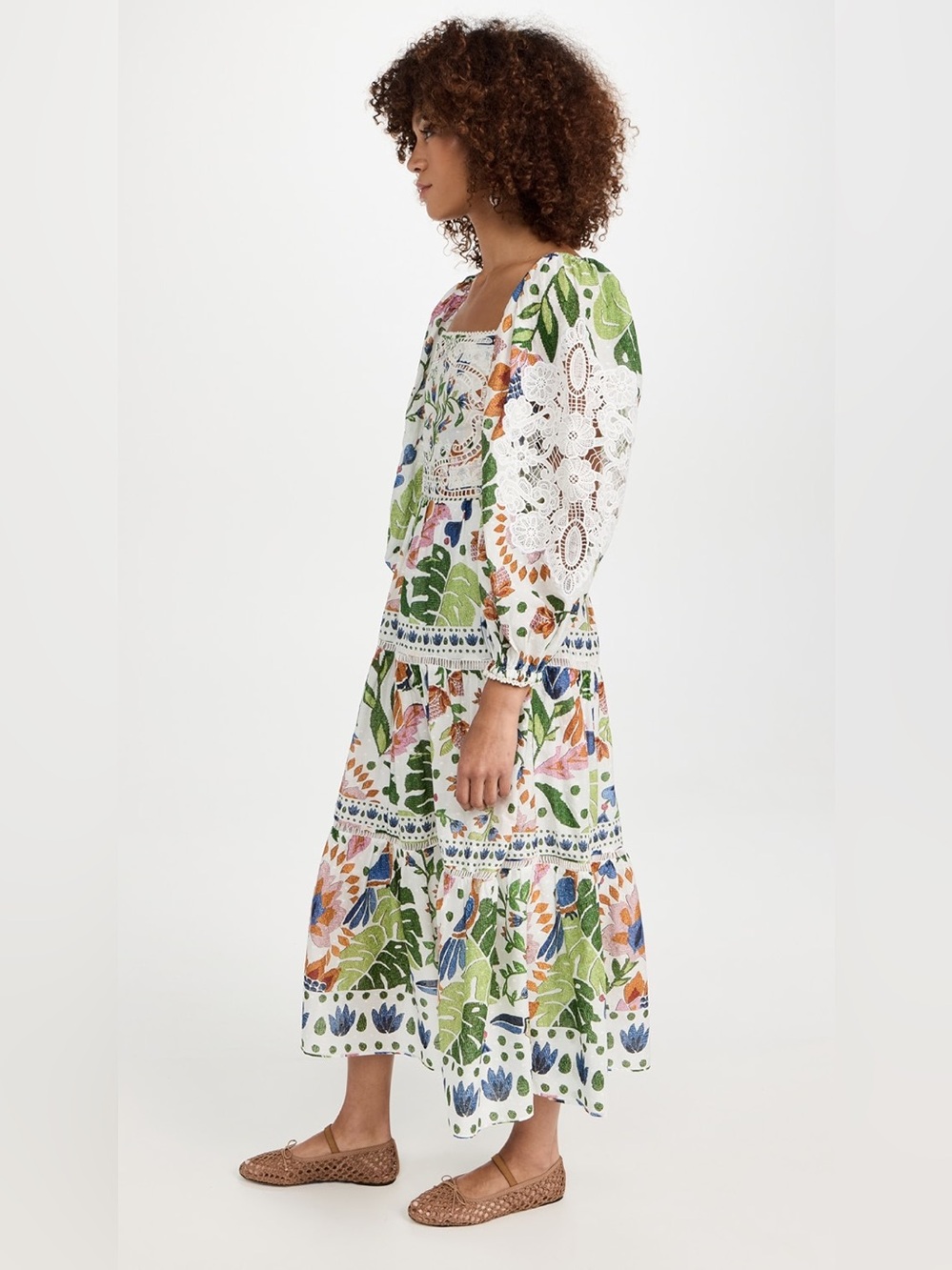 Farm Rio Summer Garden Midi-Dress Size Small - Picture 3 of 7